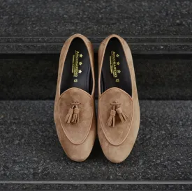 503-2 Belgian Loafers Suede Beige