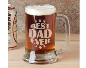 American Daddy Best Dad Ever 16 Oz Beer Stein First Fathers Day Gifts for Papa, Paw Paw, Grandpa, Husband Beer Glass Gift from Kids Wife