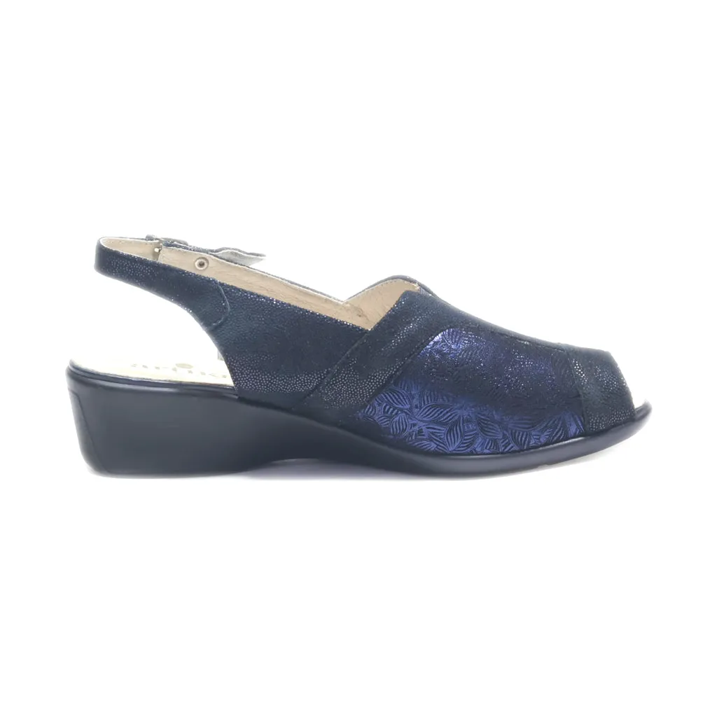 Artika Flat Sandals Leather Blue Colour For Women