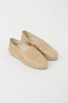 Beige Patent Leather CC Espadrille