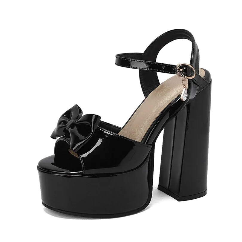 Bow Detail Platform Sandals