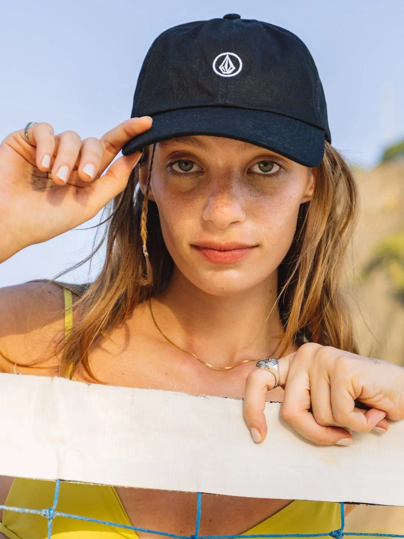 Circle Stone Dad Hat - Black