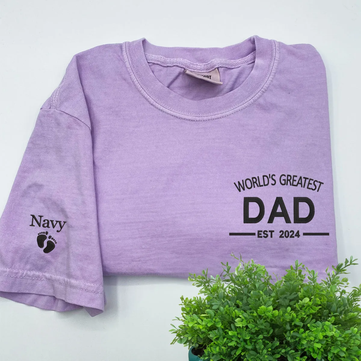 Custom Comfort Color® Embroidered World's Greatest Dad Shirt