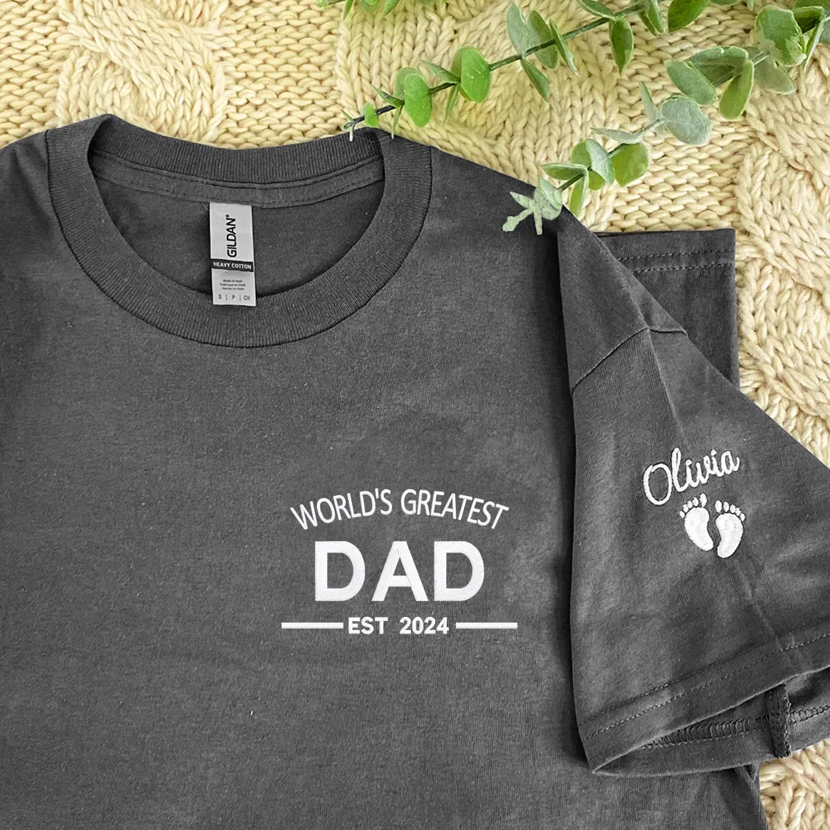 Custom Comfort Color® Embroidered World's Greatest Dad Shirt