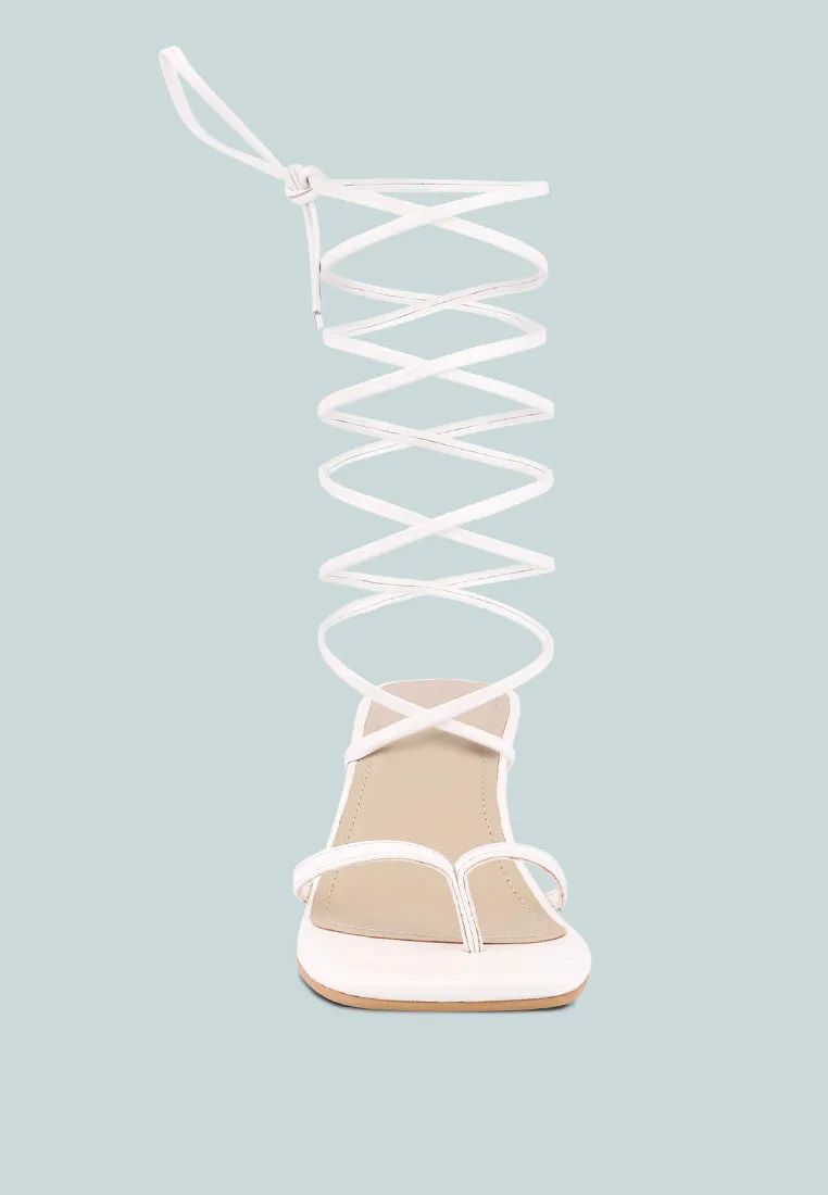 Dorita Kitten Heel Lace Up Sandal