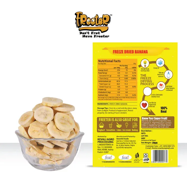 Freeter Beloved Banana |100% Natural Freeze Dried | No Added Sugar | No Preservatives - 20 Grams