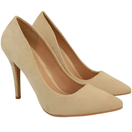 Ladies Low MID HIGH Heel With Pointed Toe Pumps In Court Shoes Style