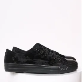 Malika Velour Ribbon Lace-Up Trainers