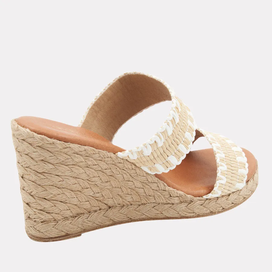 Nolita Stitched Raffia Espadrille Wedge