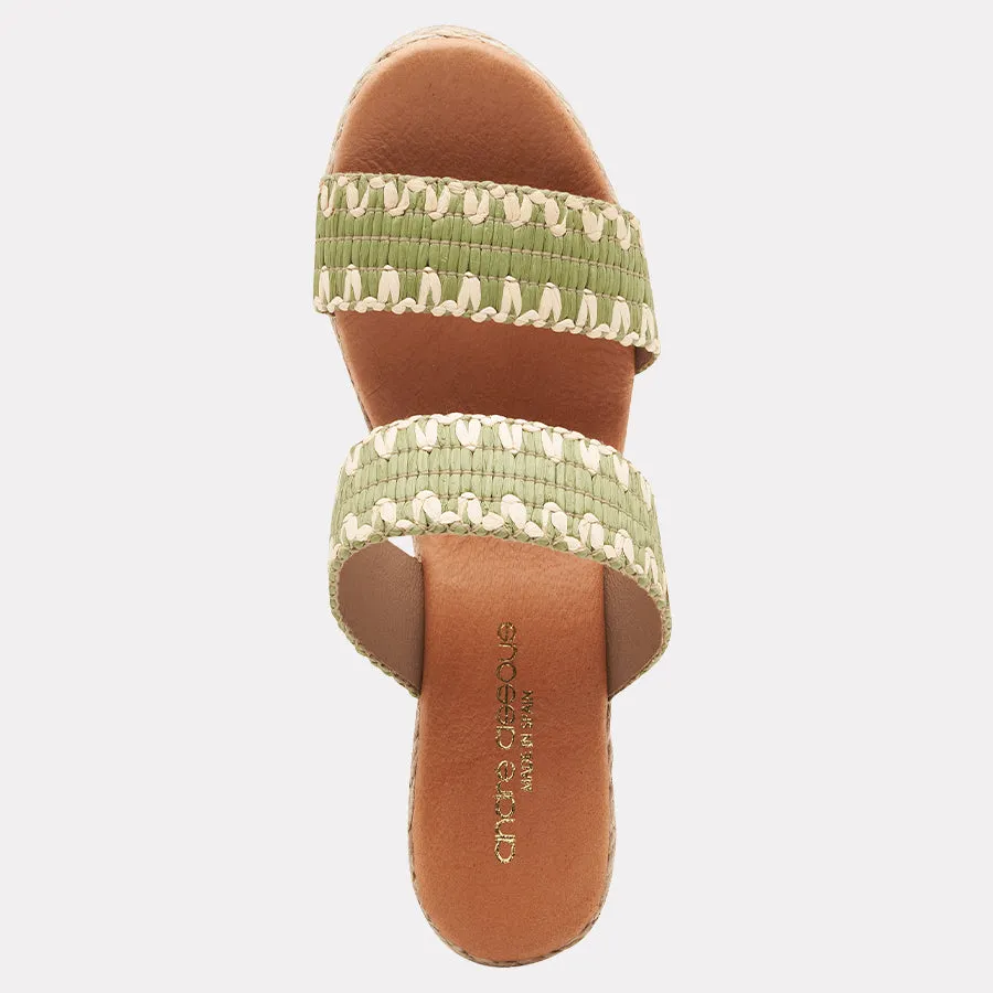 Nolita Stitched Raffia Espadrille Wedge