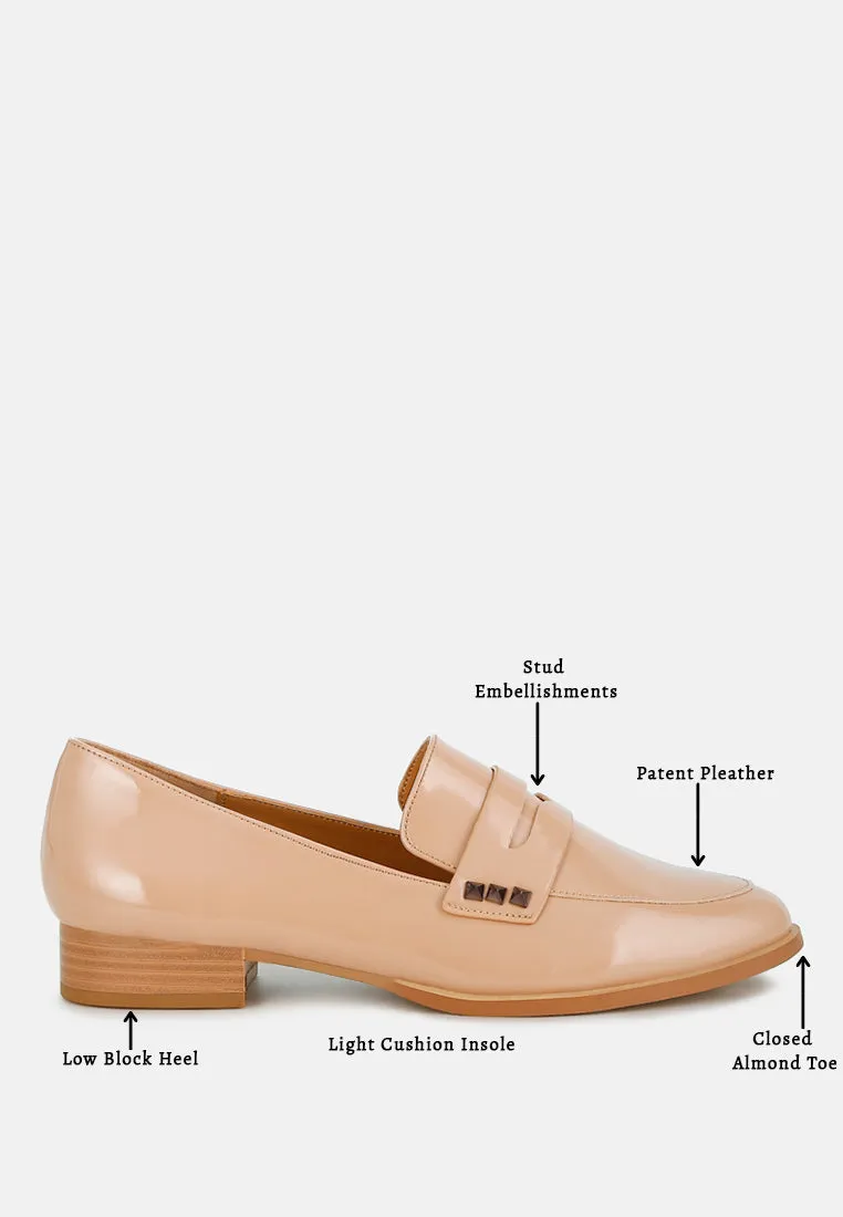 Noshiya Patent Pleather Penny Loafers