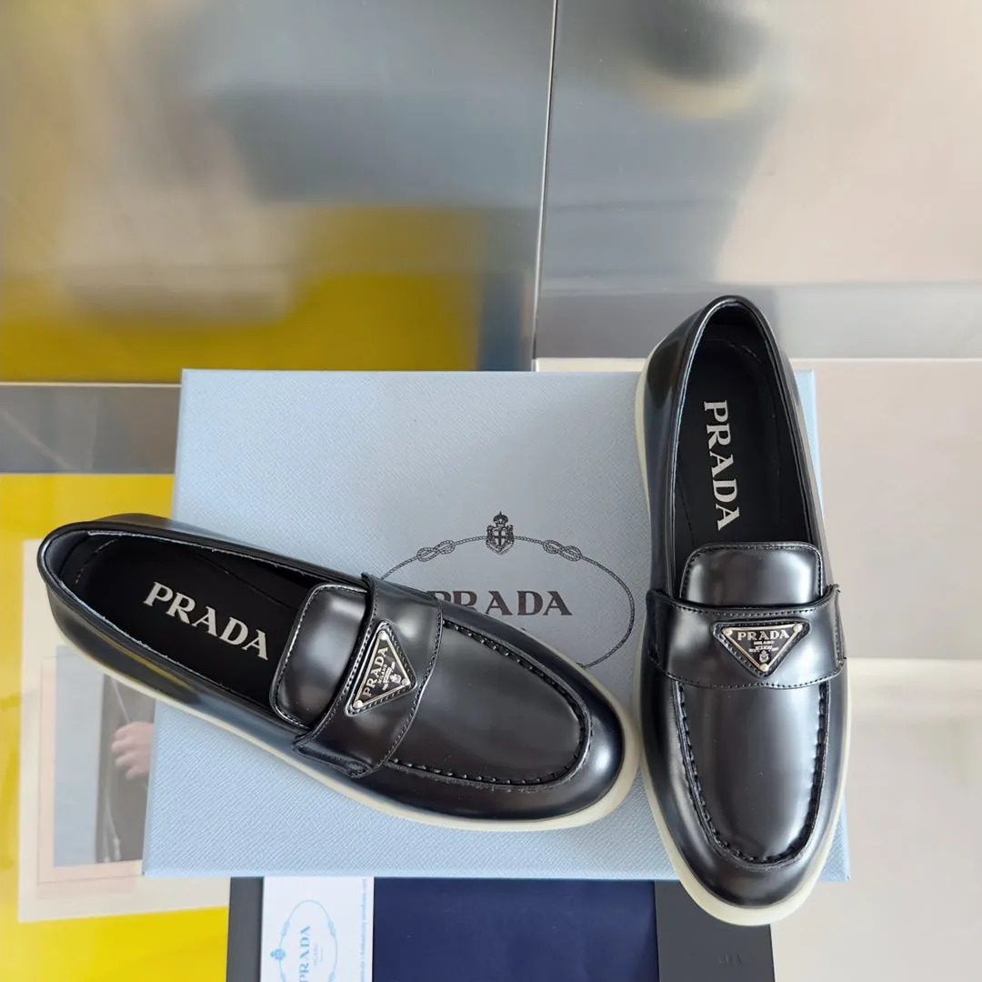 Pra Black Leather Loafers 25mm Rubber Sole