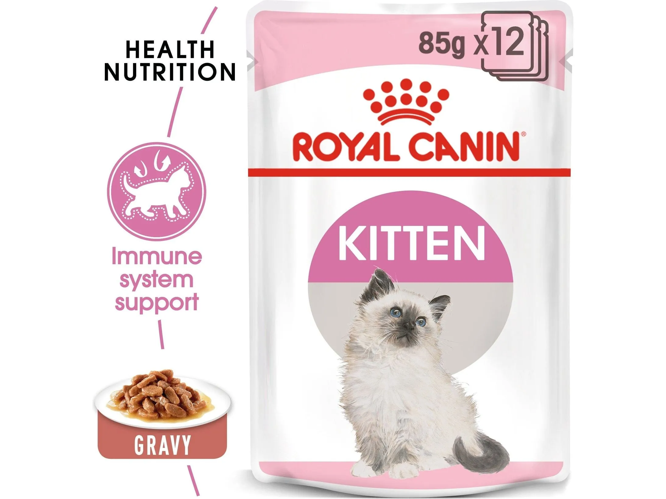 Royal Canin Feline Health Nutrition Kitten Gravy (WET FOOD - Pouches) 12X85G