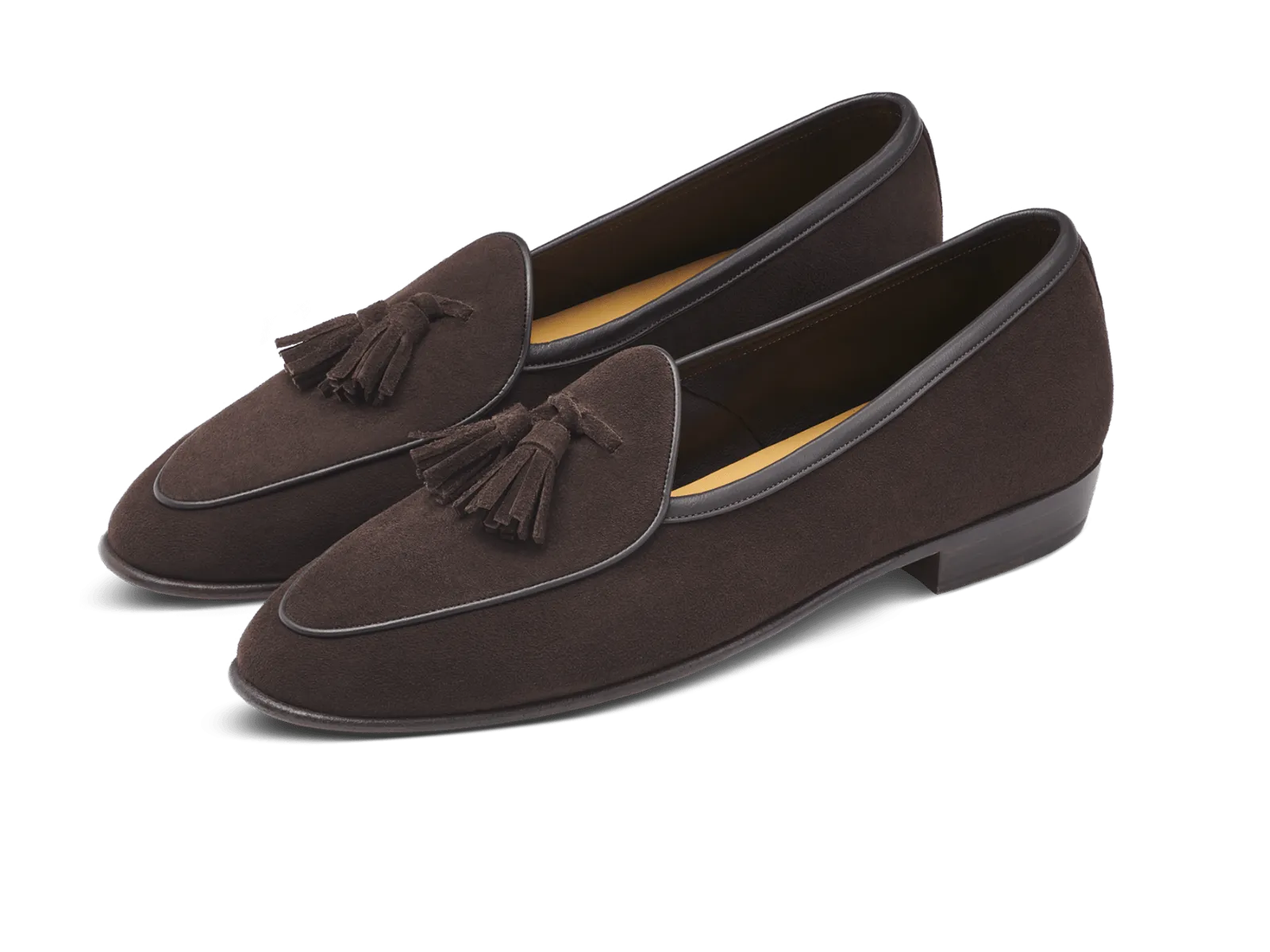 Sagan Classic Tassel Loafers in Lusitanias Dark Brown Asteria Suede