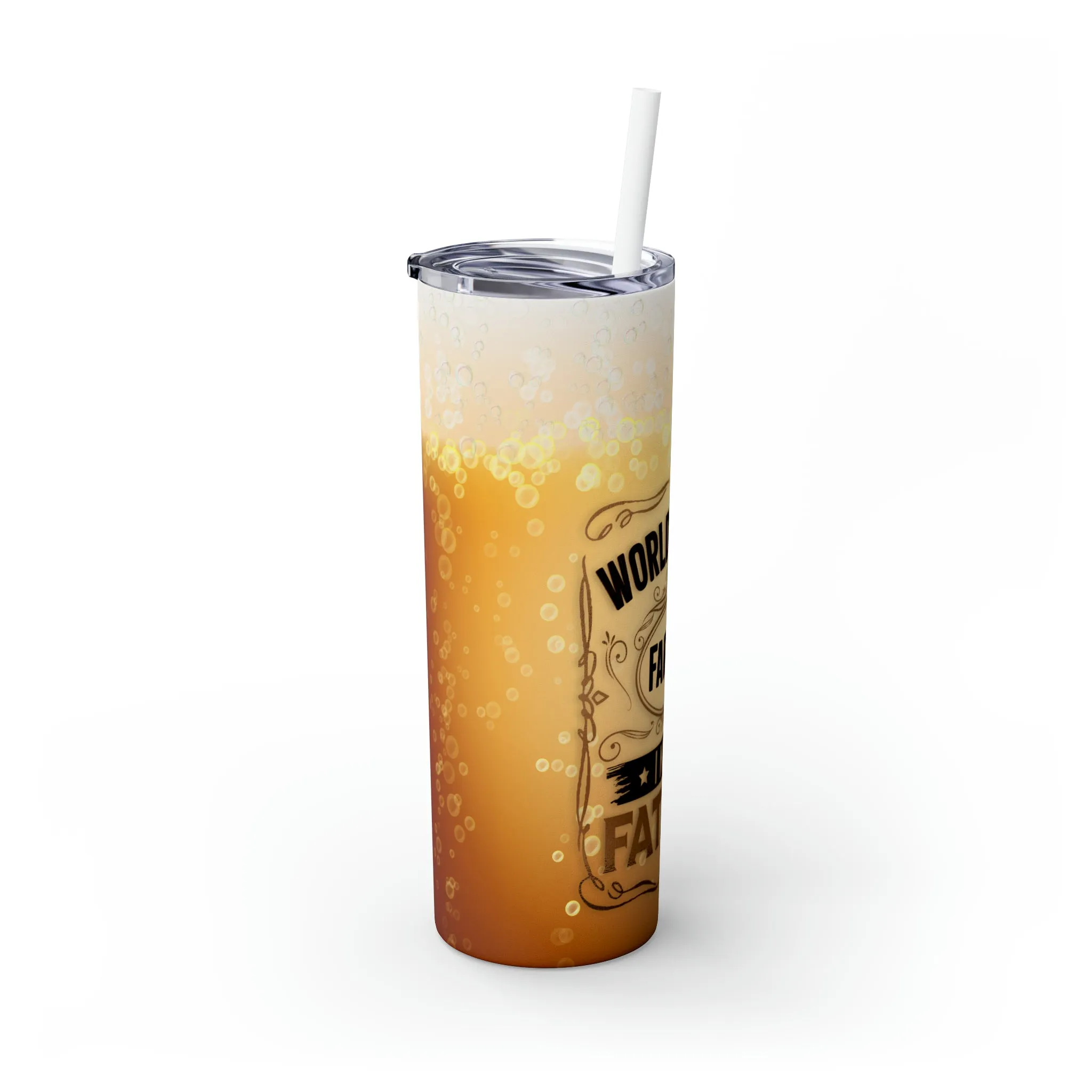 Skinny Tumbler with Straw, 20oz, Beer, Father, Dad