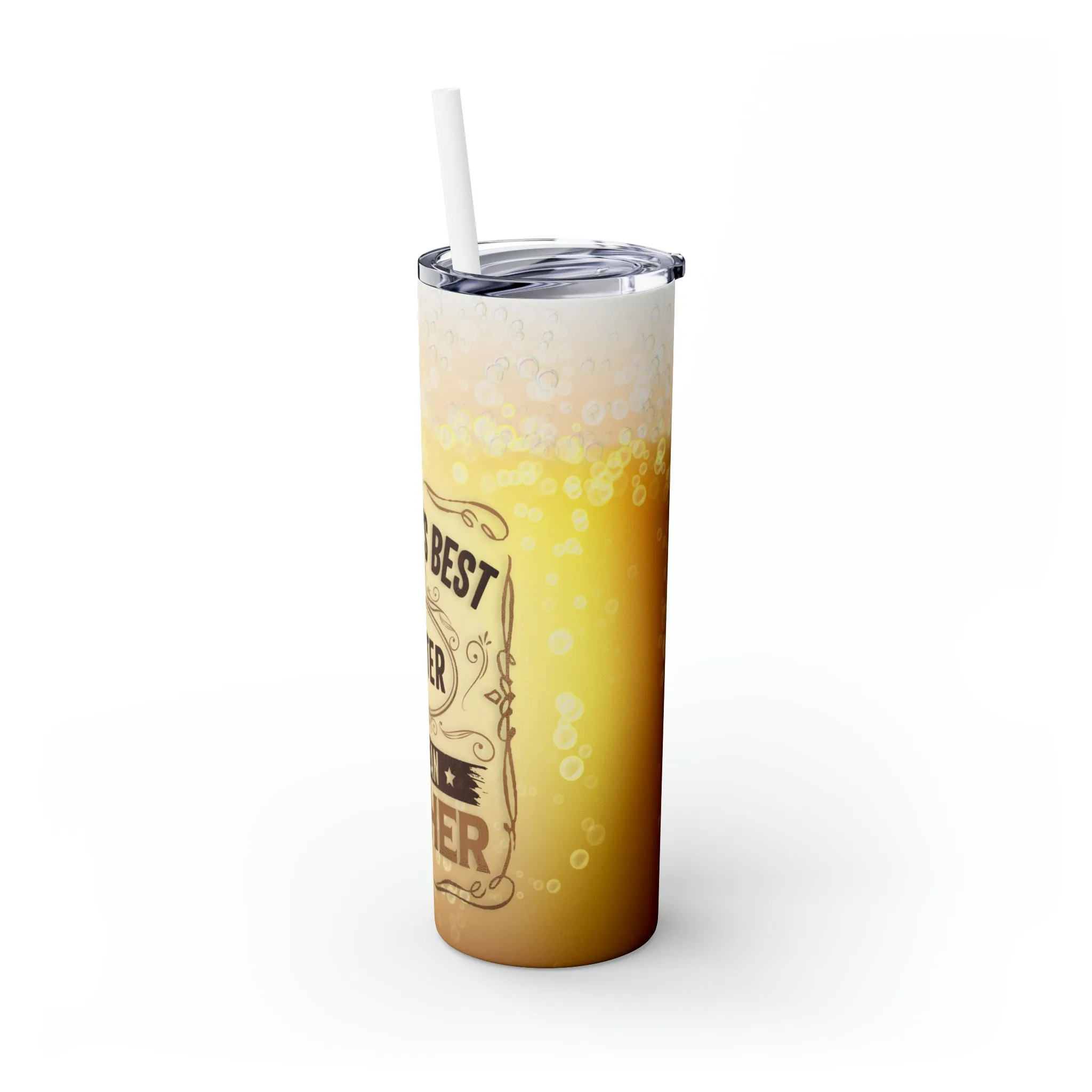 Skinny Tumbler with Straw, 20oz, Beer, Father, Dad