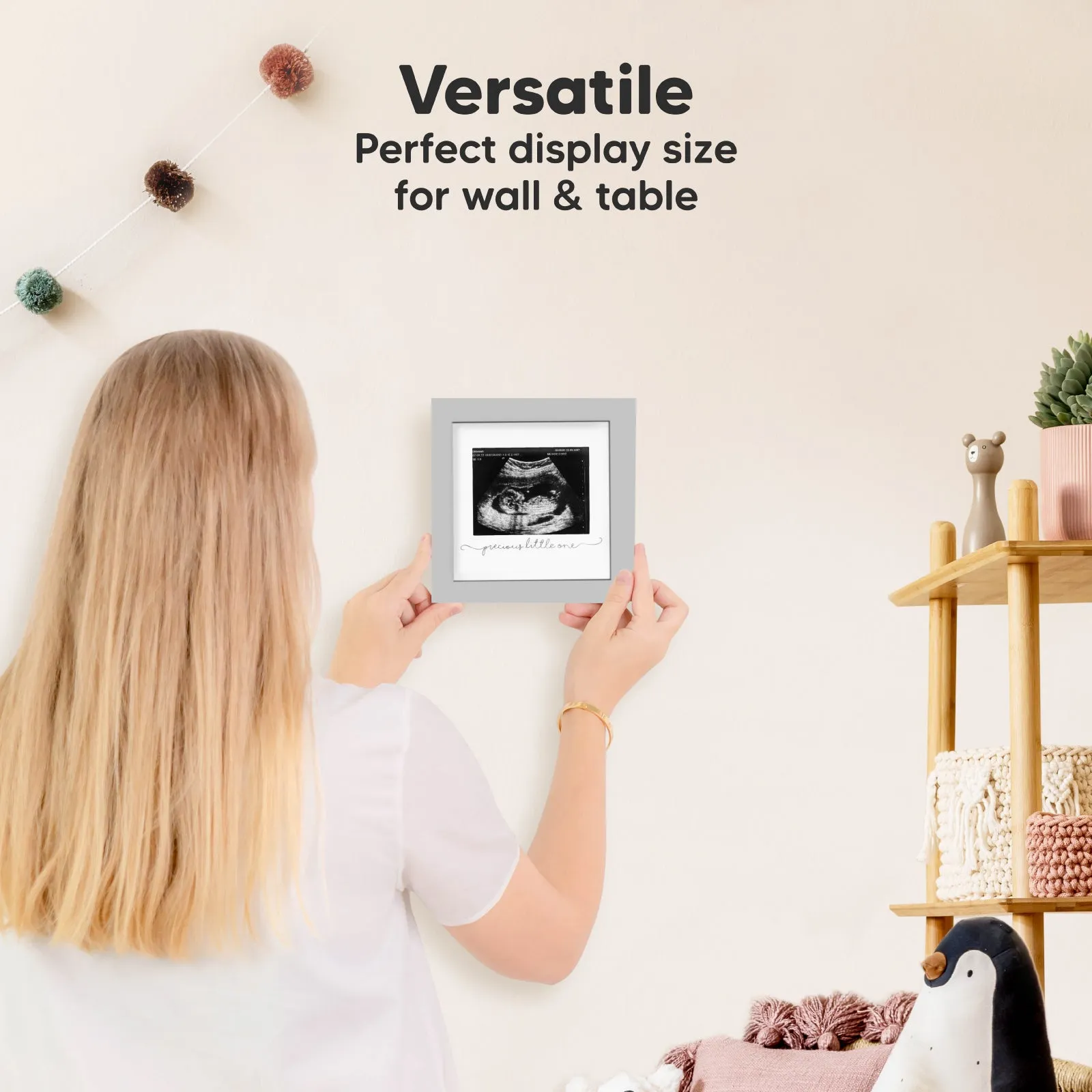 Solo Baby Sonogram Frame (Cloud Gray)