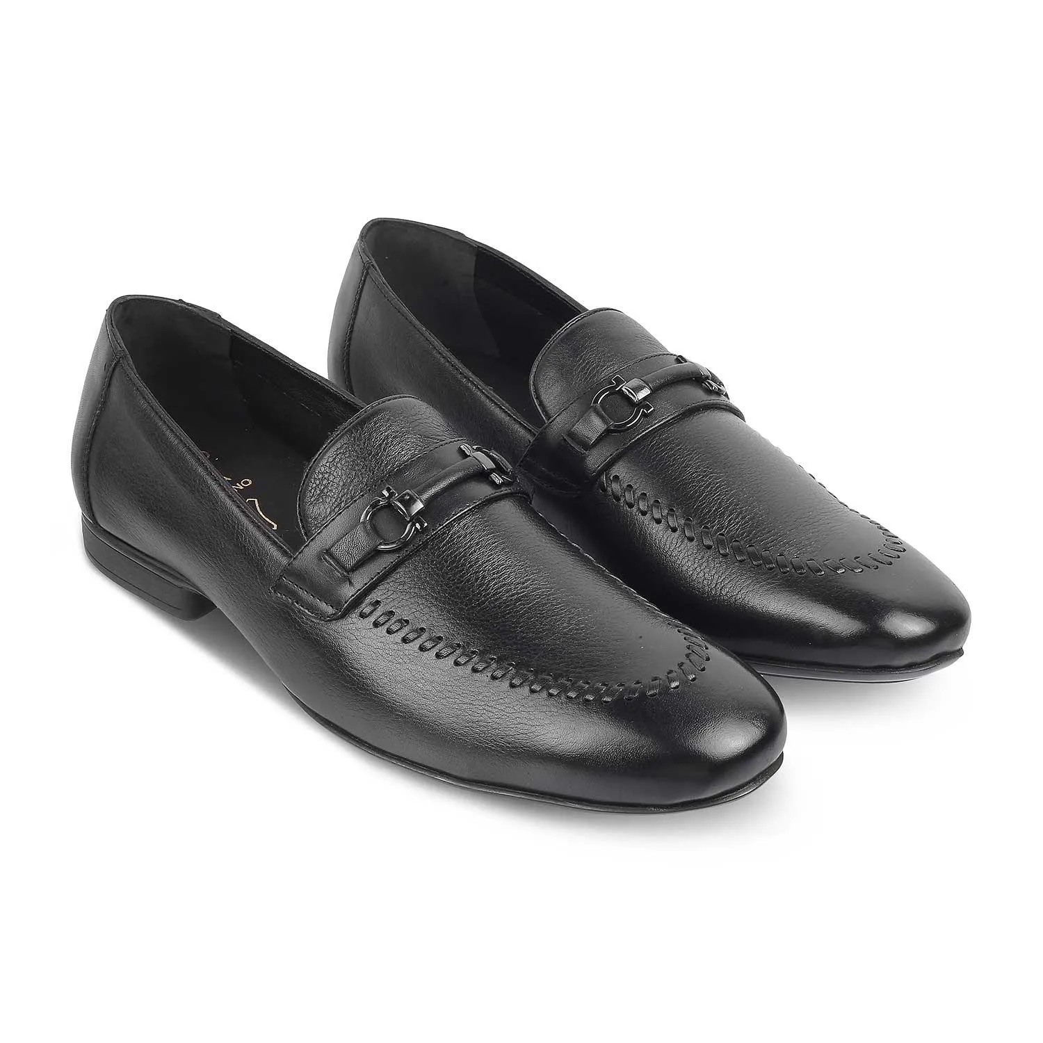 The Bologna Black Men's Leather Loafers Tresmode