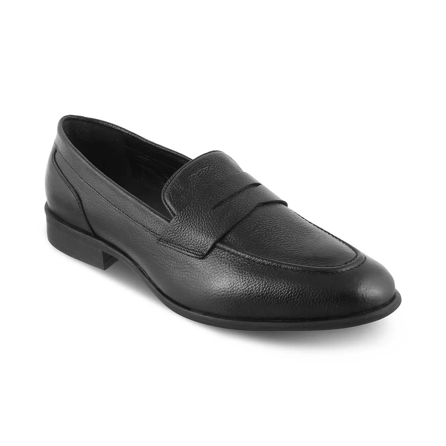 The Paris Black Men's Leather Penny Loafers Tresmode