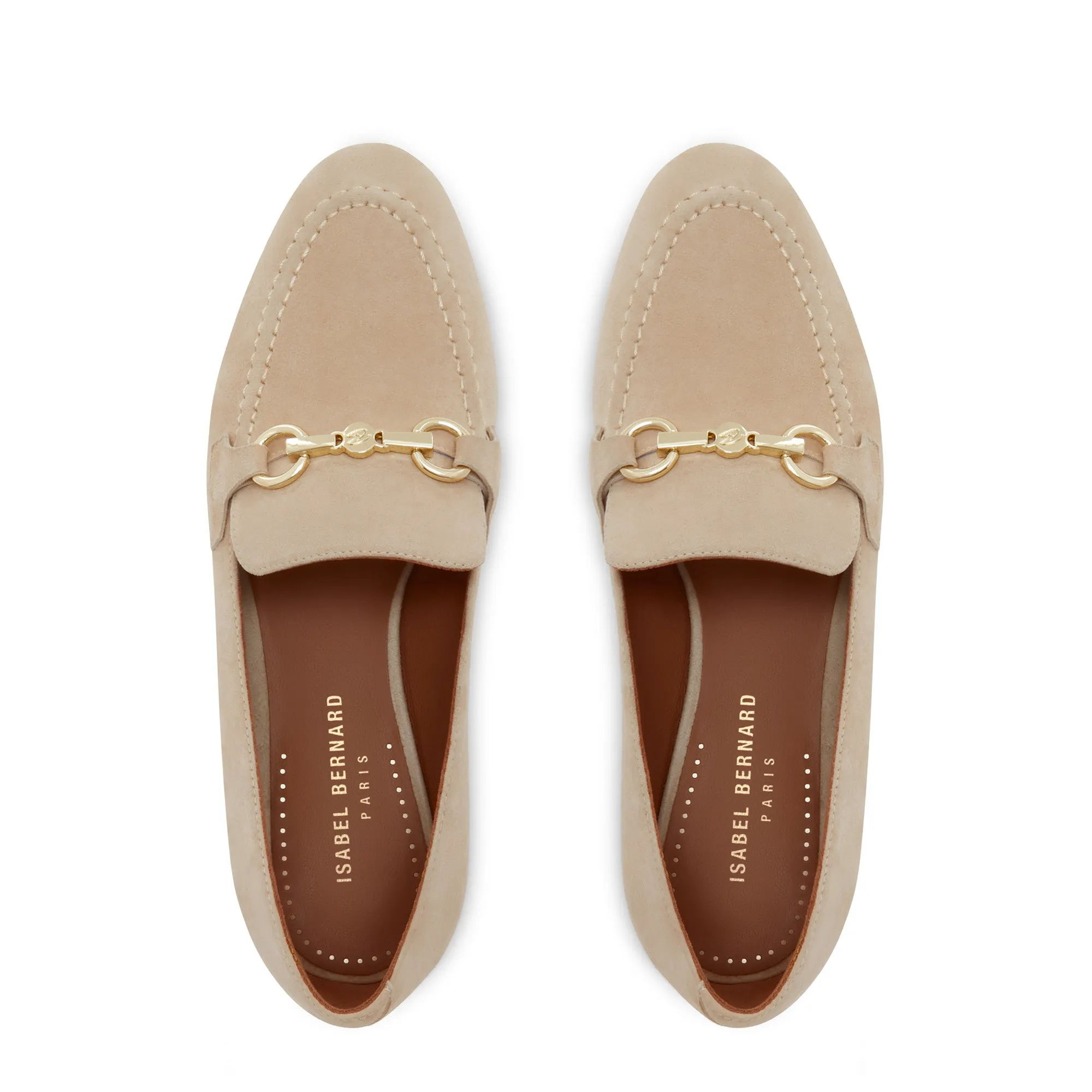 Vendôme Fleur beige suede loafers