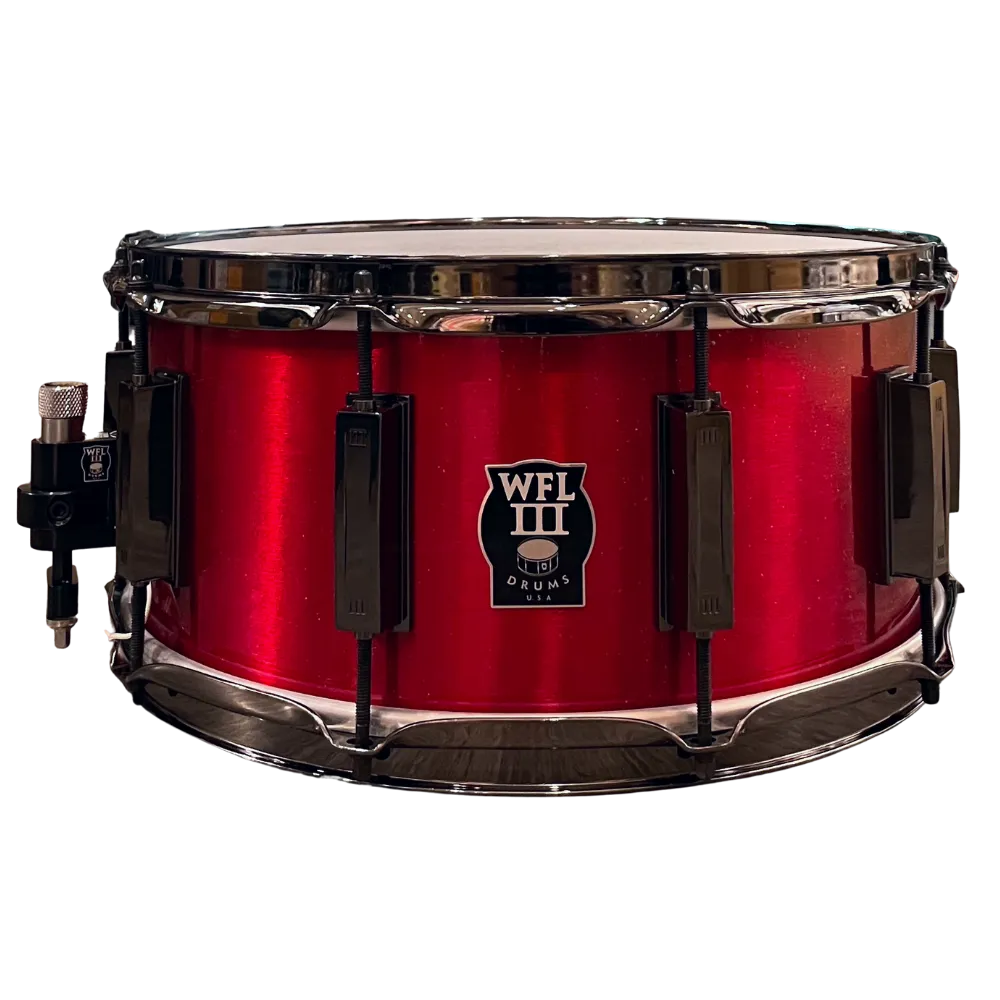 WFL3 Aluminum Snare Drum - Rockin' Red 6.5"x14" Black Nickle Lugs Trick b1