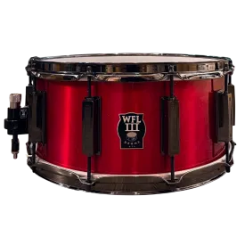 WFL3 Aluminum Snare Drum - Rockin' Red 6.5"x14" Black Nickle Lugs Trick b1