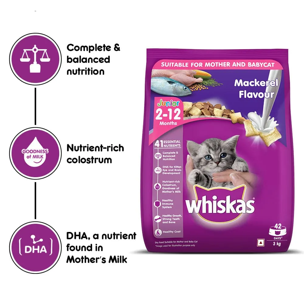 Whiskas Mackerel Flavour Dry Food for Mother and Baby Cat