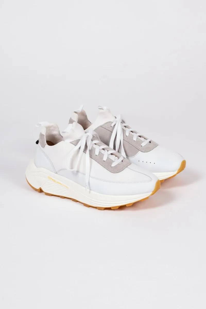 Yew Sneaker | White Neoprene   Leather