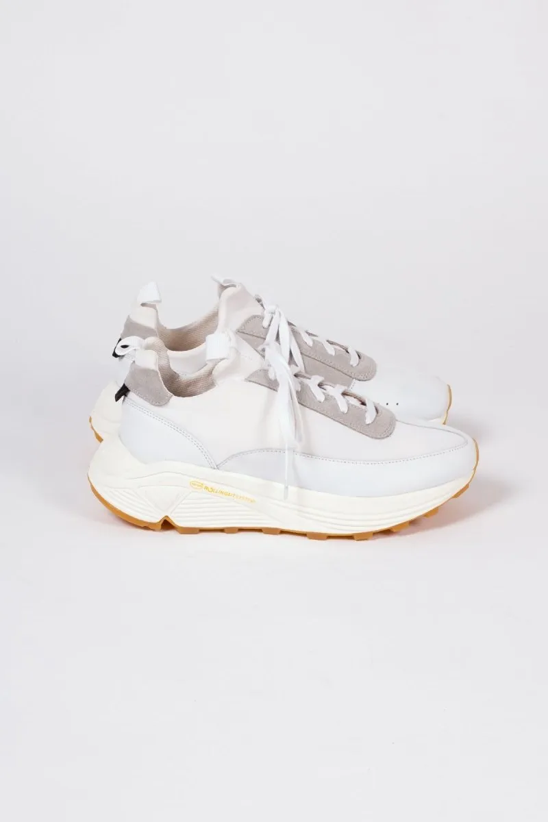 Yew Sneaker | White Neoprene   Leather